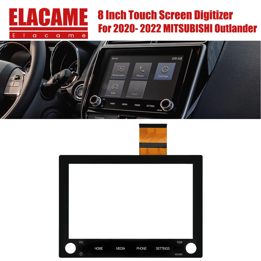 8 Inch Touch Screen Digitizer For MITSUBISHI Outlander 2020 2021 2022 8740A130 8740A040 2 KNOBS Radio DVD Player GPS Navigation