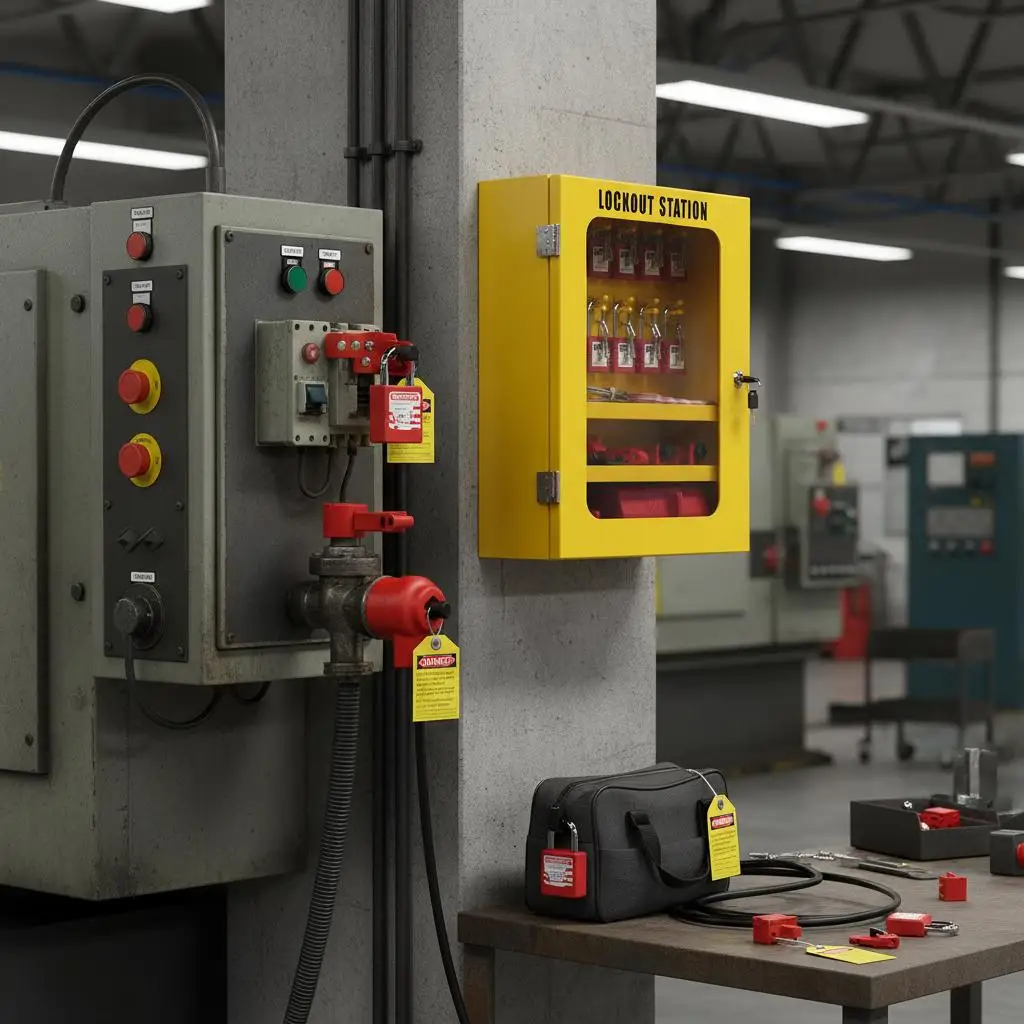 Safety LOTO Kit 59 PCS For Power Maintenance Equipment Repair Industrial Facility, Circuit Breaker Lockouts Padlocks Safety H