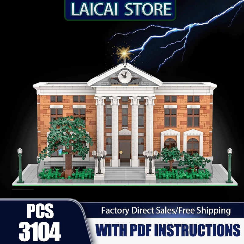 

Moc Building Bricks Modular Back to the Future Clock Tower Model Technology Gift Construstion DIY Assembly Holiday Sets Toys