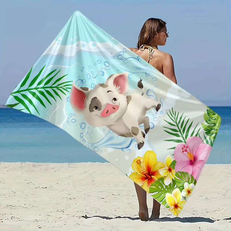 

Baby Moana Beach Towel Ultra-Fine Fiber Lightweight & Quick-Dry for Hawaii Beach Party Easter Travel Swimming Quickdry Fabric