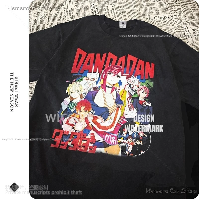 Anime Dandadan Cosplay T Shirt Vintage Costume Streetwear Manga Ayase Momo Takakura Ken Tops Dan Da Dan Canvas Bag Customized