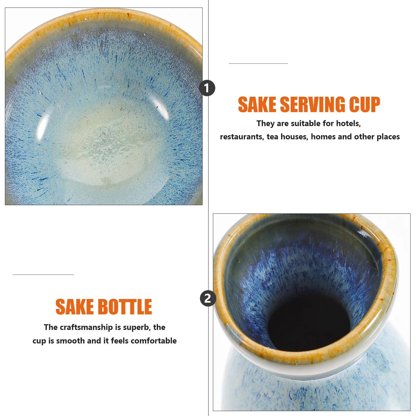 

1 Set Ceramic Sake Serving Pot and Cups Japanese Style Smooth Surface for Private Gatherings Hotels Restaurants Tea Houses Gift