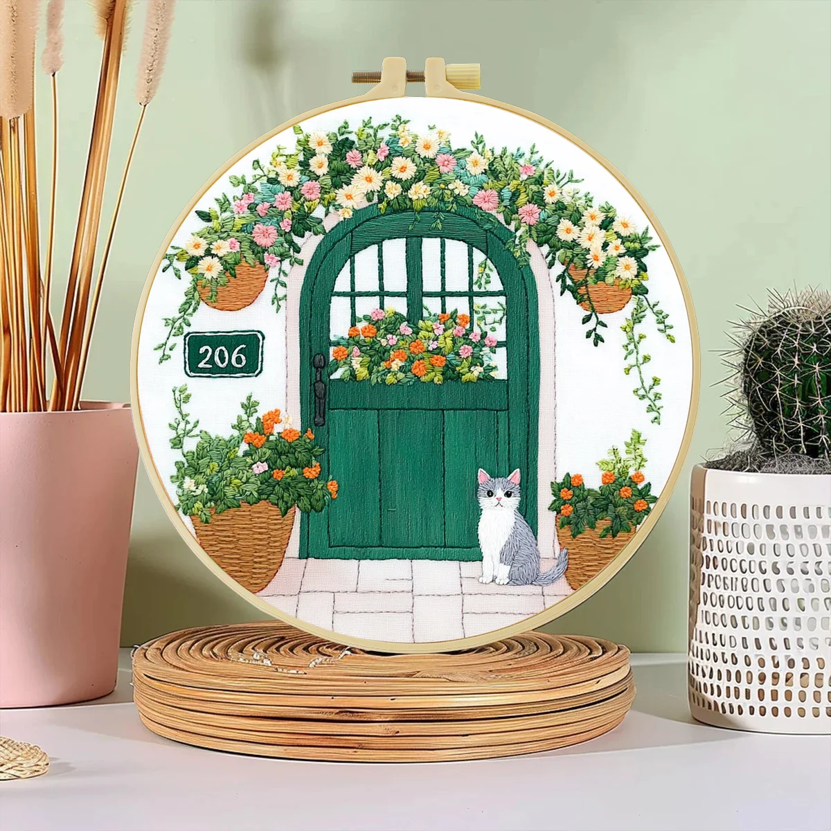 1개 20X20CM/15X15CM 7.87/6.3인치 자수 스타터 키트 DIY 키트 홈 데코