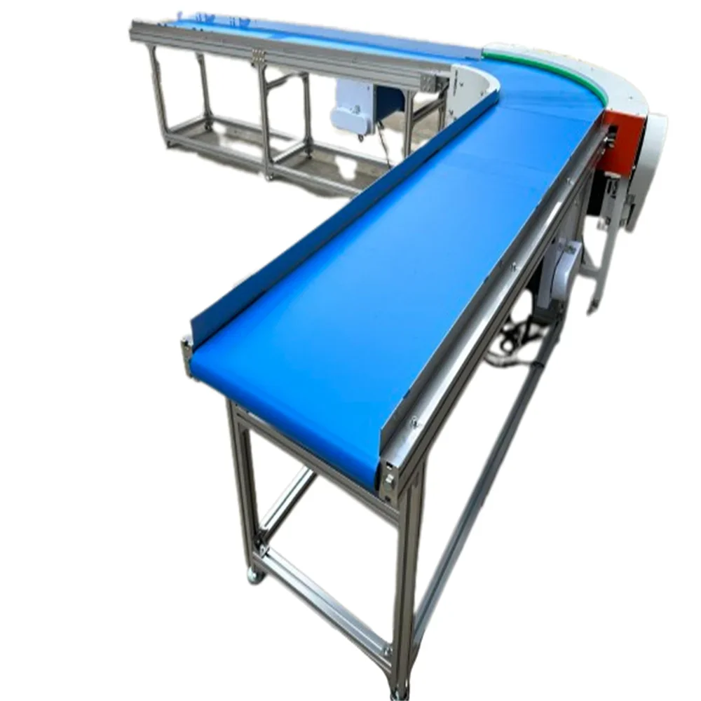 Curve Belt Conveyors Band Fruit Sorting Sand Gravel Portable Electric Food Grade Belt Conveyor With Factory Price