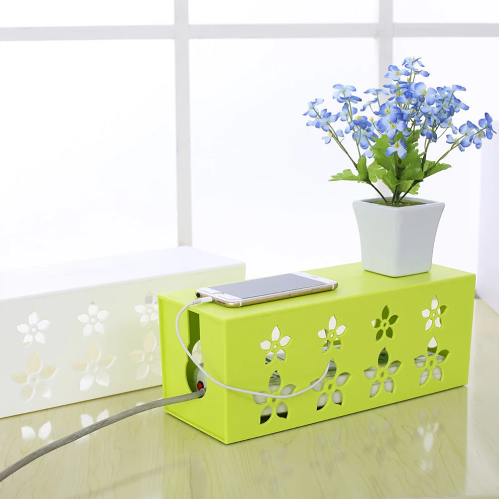 Wire Storage Box Plastic Hollow Solid Durable Household Supplies Size M White Thickened PP Wire Storage Container for Kitchen