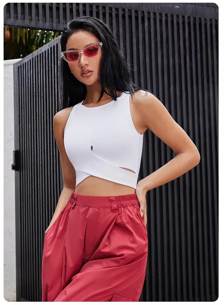 

Women H-shaped Cross Sports Bras Back Hollow Sports Vests Gym Crop Tops Breathable Shockproof Padded Yoga Bras Fitness Clothing
