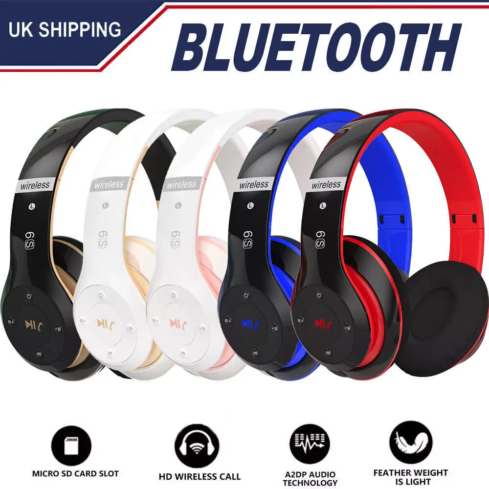 Wireless Bluetooth Headphones Noise Reduction Cancelling Over-Ear Hi-Fi Stereo Earphones Plug Card Radio Call Business Headset 