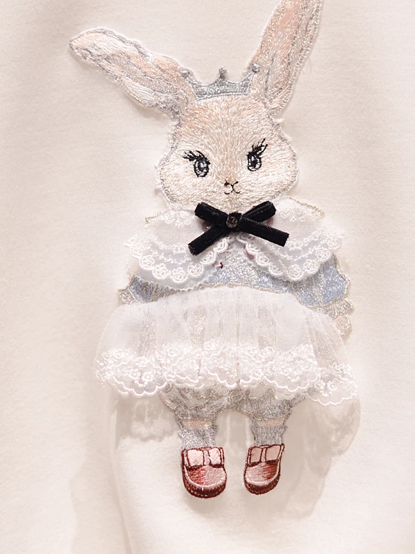 Felpa da donna ampia rotonda con motivo animale ricamato lungo Sve Top casual comodo per l'autunno inverno