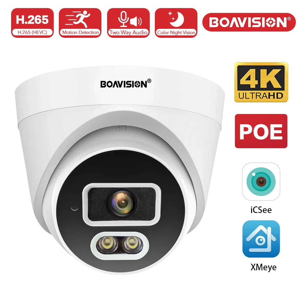 4K 8MP Ultra HD H.265 POE IP Camera 5MP 3MP XMeye APP AI Motion Detection Indoor Dome Surveillance Security IP Camera