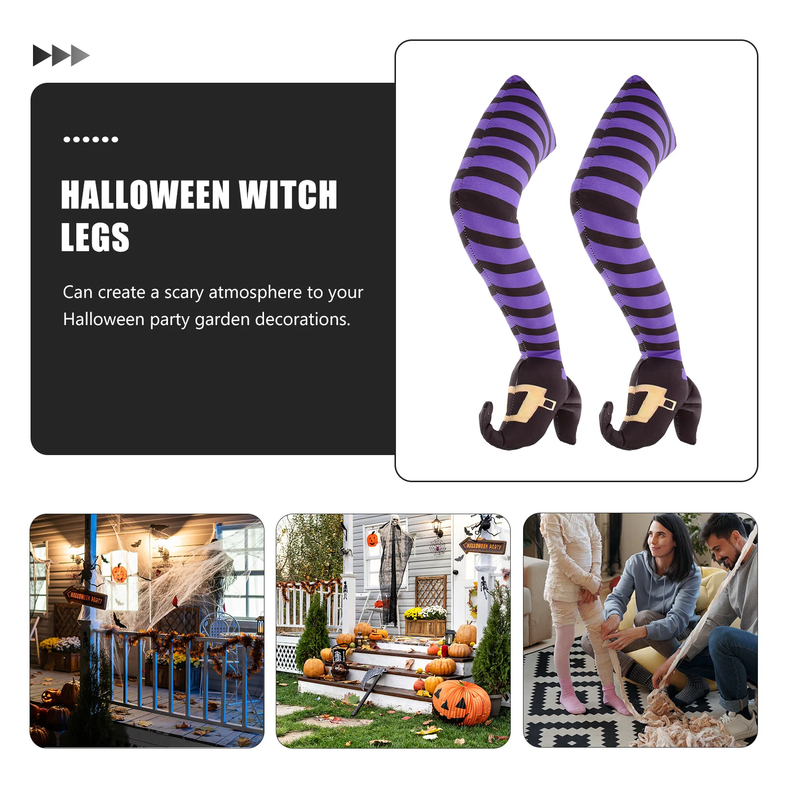 Gambe da strega di Halloween Atmosfera spaventosa Giardino Cortile Prato Festa all'aperto Gamba decorativa Gambe da strega di Halloween Decorazione del giardino
