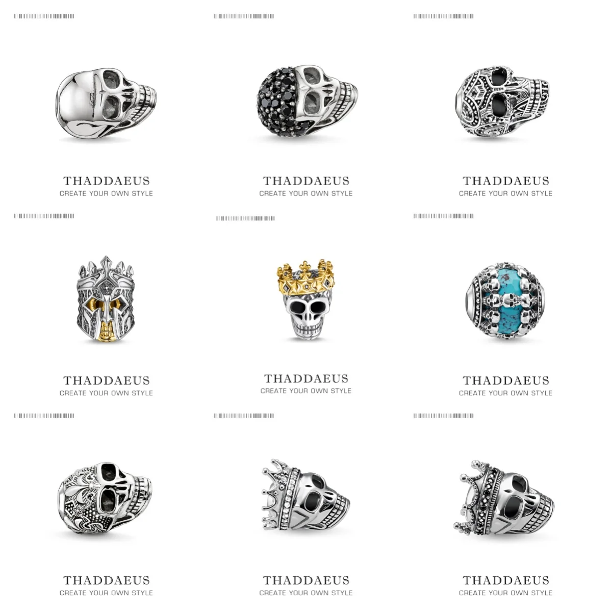 

Beads Fleur-de-lis Lily Skull Rebel Street S 925 Sterling Silver Europe Punk Karma Charms Jewelry Accessories For Men