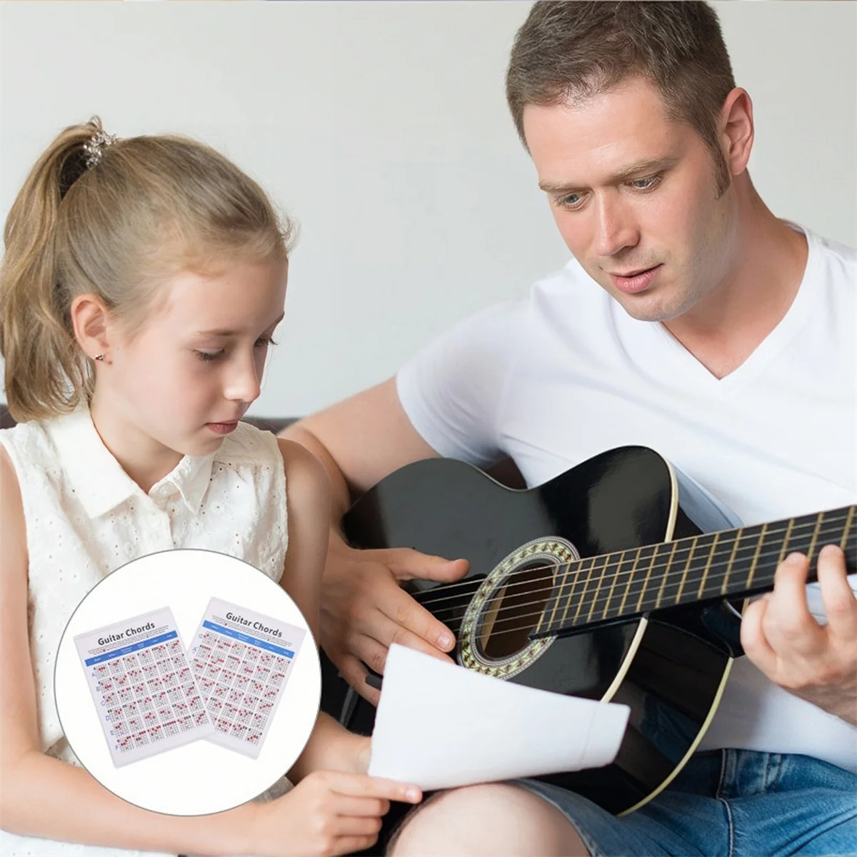 Miwayer Guitar Chord Practice Chart Music Score Ukulele Electric Bass Chord Diagram Students Learning Fingering Poster