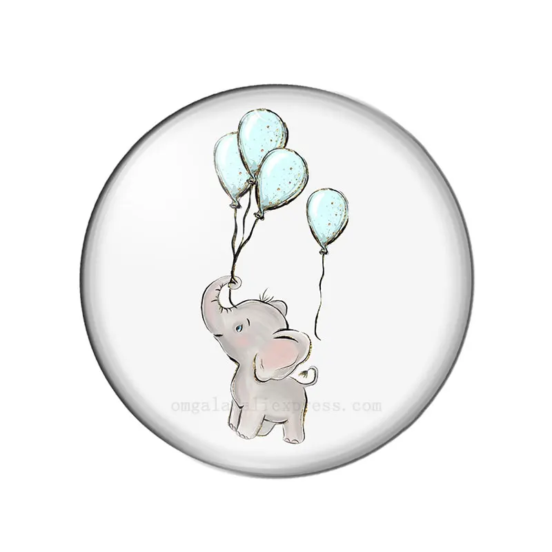 Cartoon Lovely Art Elephant Aniamls 12mm/14mm/16mm/18mm/20mm/25mm Round photo glass cabochon demo flat back Making findings