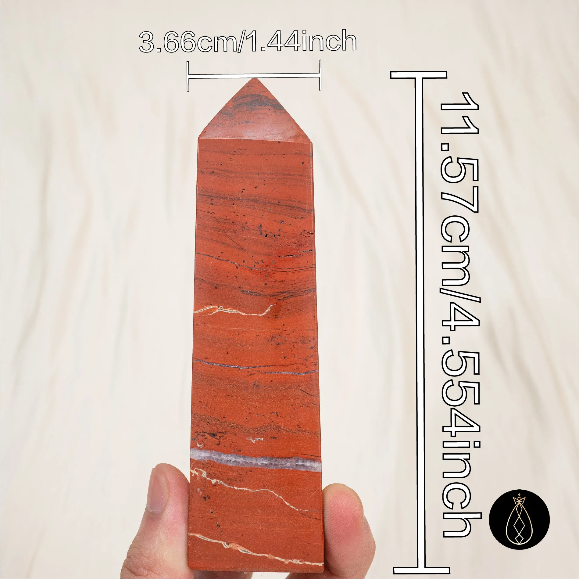 11–14 سم برج جاسبر أحمر طبيعي نقطة كريستال مصقولة يدويًا |   تأريض الحجر وديكور المنزل