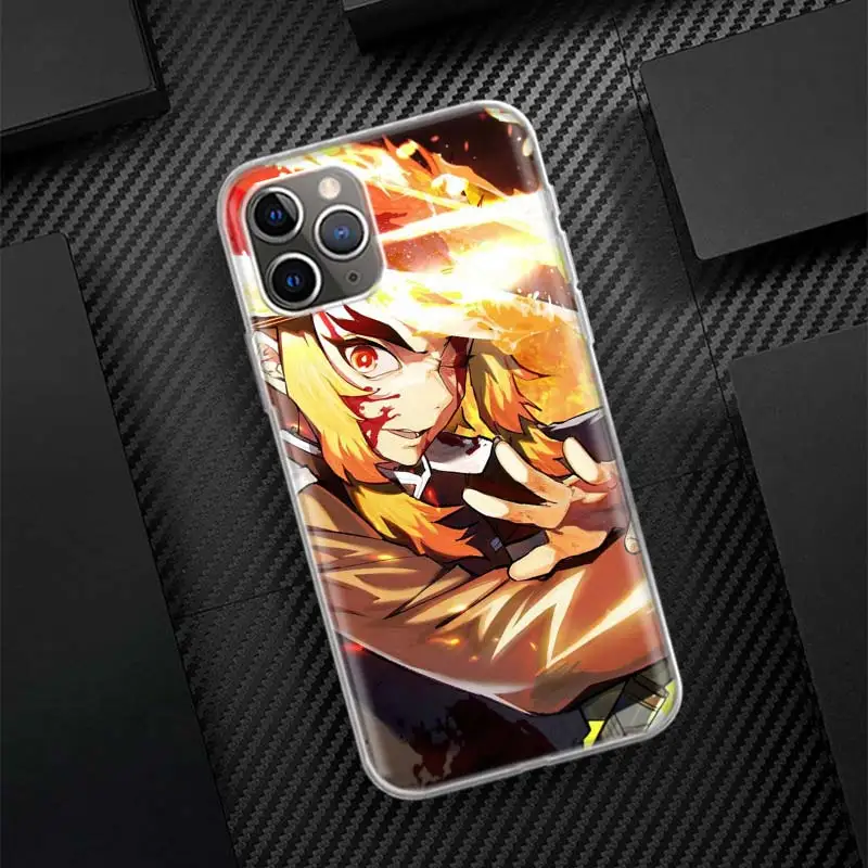 Demon Slayer Rengoku Kyoujurou Phone Case For Apple iPhone 16 15 14 13 12 11 Pro Max XS XR X 7 + 8 Plus SE Soft Shell Cover Coqu