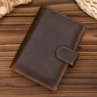 High Quality Genuine Leather Card Wallet Men Women RFID Genuine Leather Short Wallet Multi Cards Slots Button Man Purse