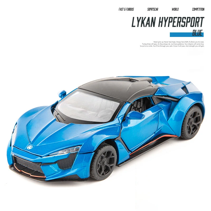 1:32 LYKAN Fenyr SuperSport Supercar Alloy Car Model Metal Vehicle Sound And Light Pull Back Toys Car Toys Gifts For Children