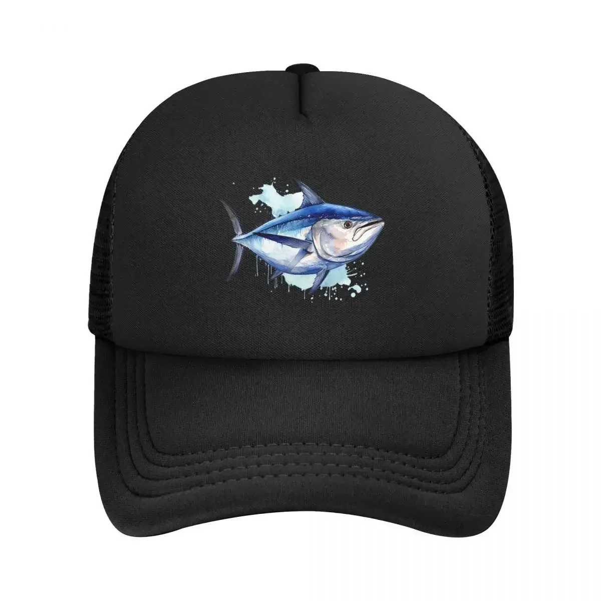 

Bluefin Tuna Watercolor Painting Mesh Baseball Caps Snapback Fashion Baseball Hats Casquette Outdoor For Men's And Women's