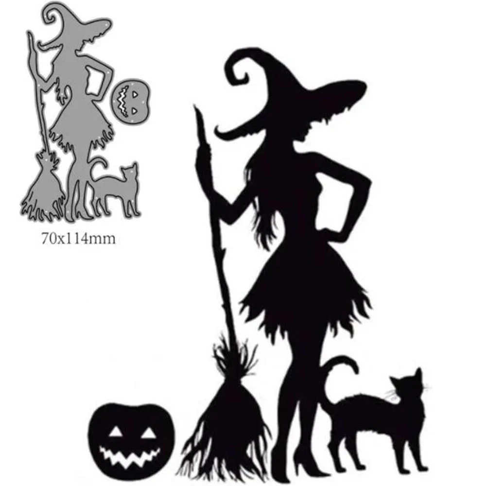 Metal Cutting Dies halloween witch Decoration Scrapbook Paper Craft Mould Punch Stencils