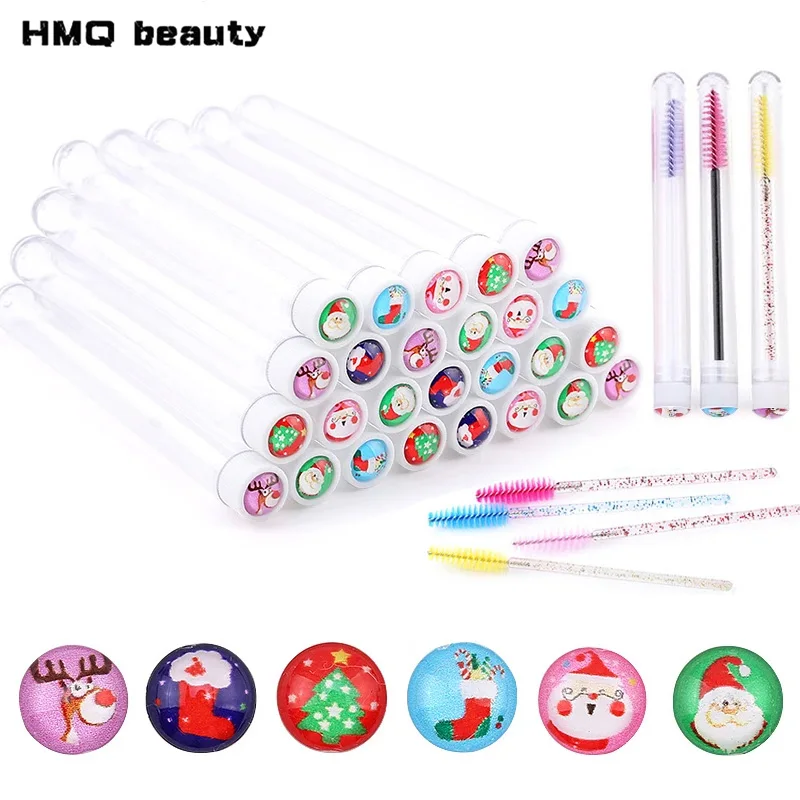Kerst Wimperborstel Buizen Met Lash Herbruikbare Mascara Wands Vervangbare Make-up Applicators Stofdicht Lash Extension Supplies