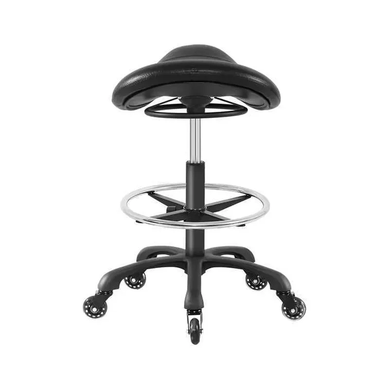 Adjustable Height Rolling Stool with Footrest Ring Ergonomic Saddle Seat for Dental Lab Workshop Beauty Salon Bar Chair