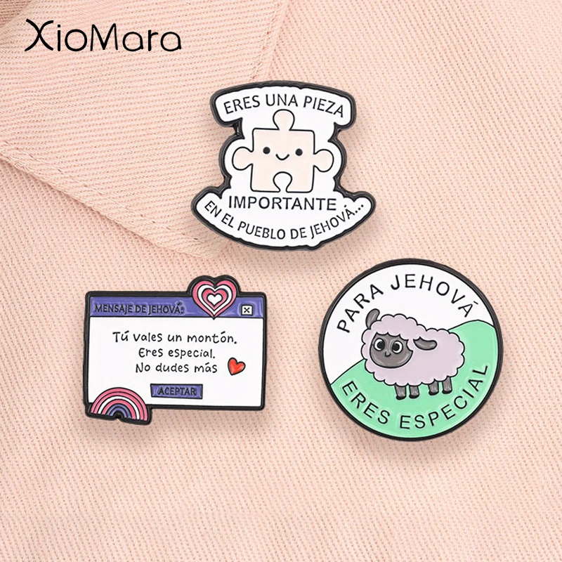 Spanish JW.ORG Enamel Pins PARA JEHOVÁ ERES ESPECIAL Cute Sh