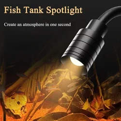 Aquarium Light Mini South American spotlights COB LED Create a Fish Tank Ecology of South America Yellow and White light 3W USB