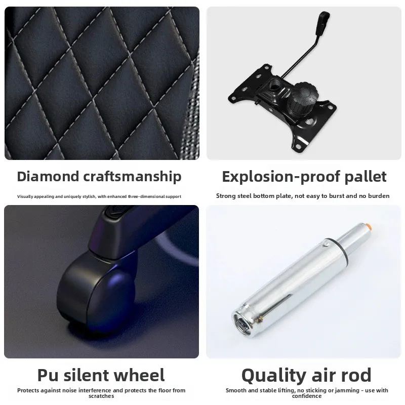 Household Bedroom Lift Gaming Chair Study Office Cushion Computer Chair Adjustable 90-125° Dormitory Foot Pedal Backrest Chair