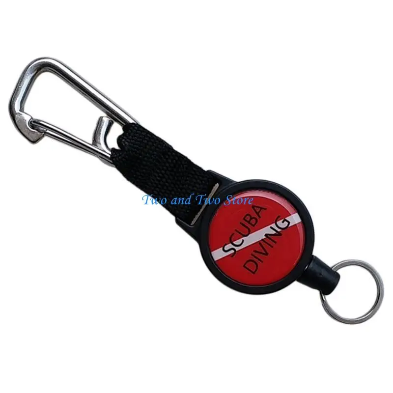 HX6F Stainless Steel Lanyard Extending Rope with Attachment Hook Practical Telescopic Cord  for Diver and Outdoor Activities