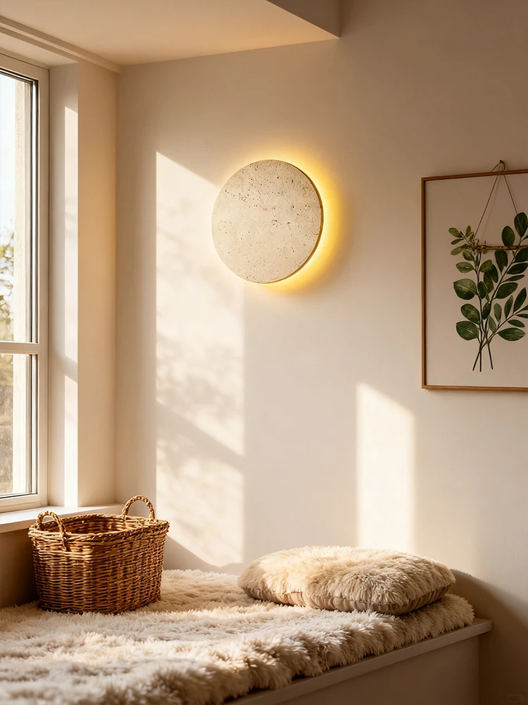 LED-Wandleuchte aus Naturstein für Flur, Schlafzimmer, Nachttischlampe, Gang, Treppe, Heimdekoration, Beleuchtung, gelbe Travertin-Wandleuchte