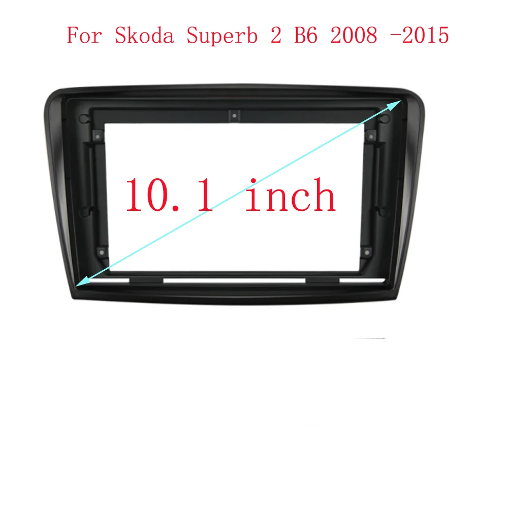 10inch 2din Car Radio Fascia Frame Adapter For Volkswagen Skoda Superb 2009-2013 DVD Player Stereo PowerCord Dash Panel Trim Kit