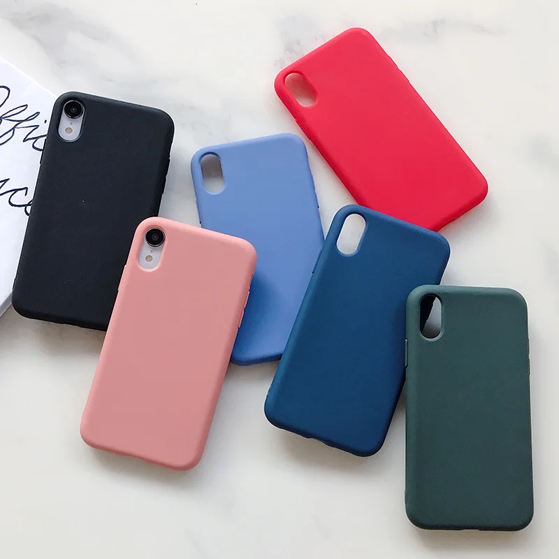 Color Candy Phone Case for iPhone 11 14 13 Pro Max Soft Tpu Protective Case for iPhone 7 8 Plus X XR XS Max 6 6s Plus Capa