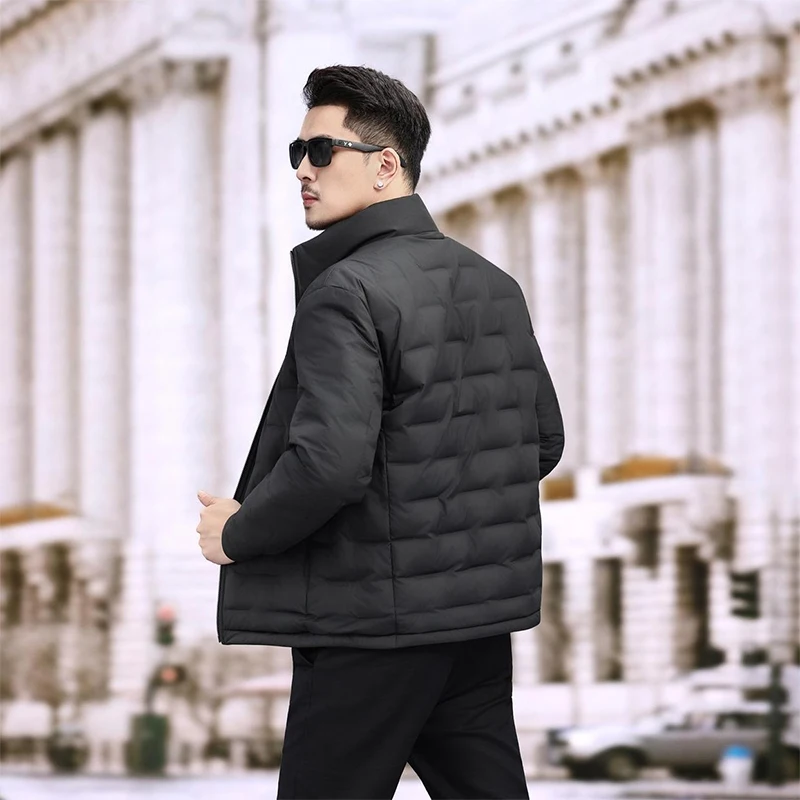 Ture 90% White Goose Duck Windbreaker Men 2025 Winter Classic Wind-proof Hooded Jacket Thick Detachment Outdoor Warm Zipper Coat