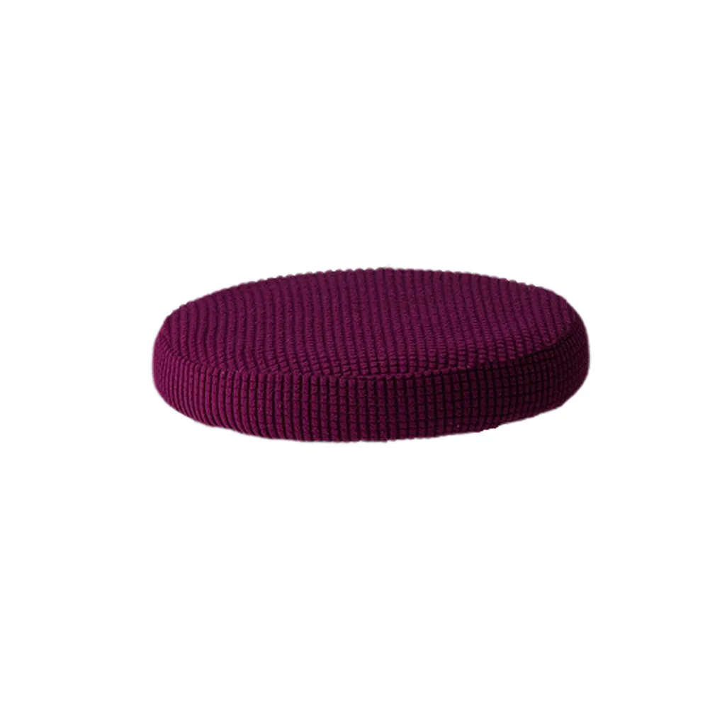 Round Bar Stool Chair Cover Dark Purple 30-38Cm Elastic Stretchy Protective Case for Hotel Party Office Banquet Chair Protector