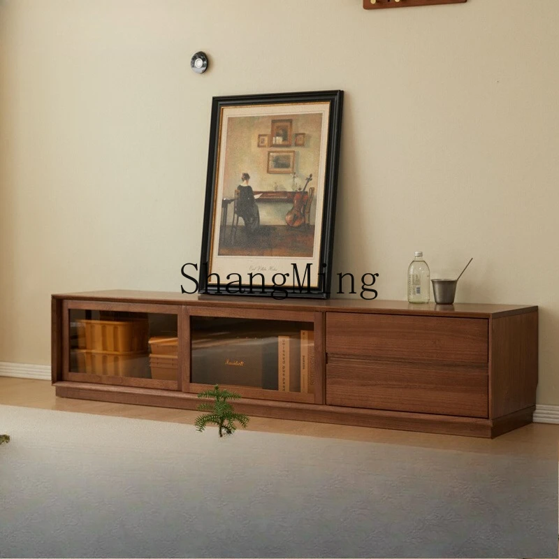 ZYY طاولة قهوة منزلية لغرفة المعيشة من الخشب الصلب وخزانة تلفزيون وخزانة تخزين بسيطة وحديثة #3