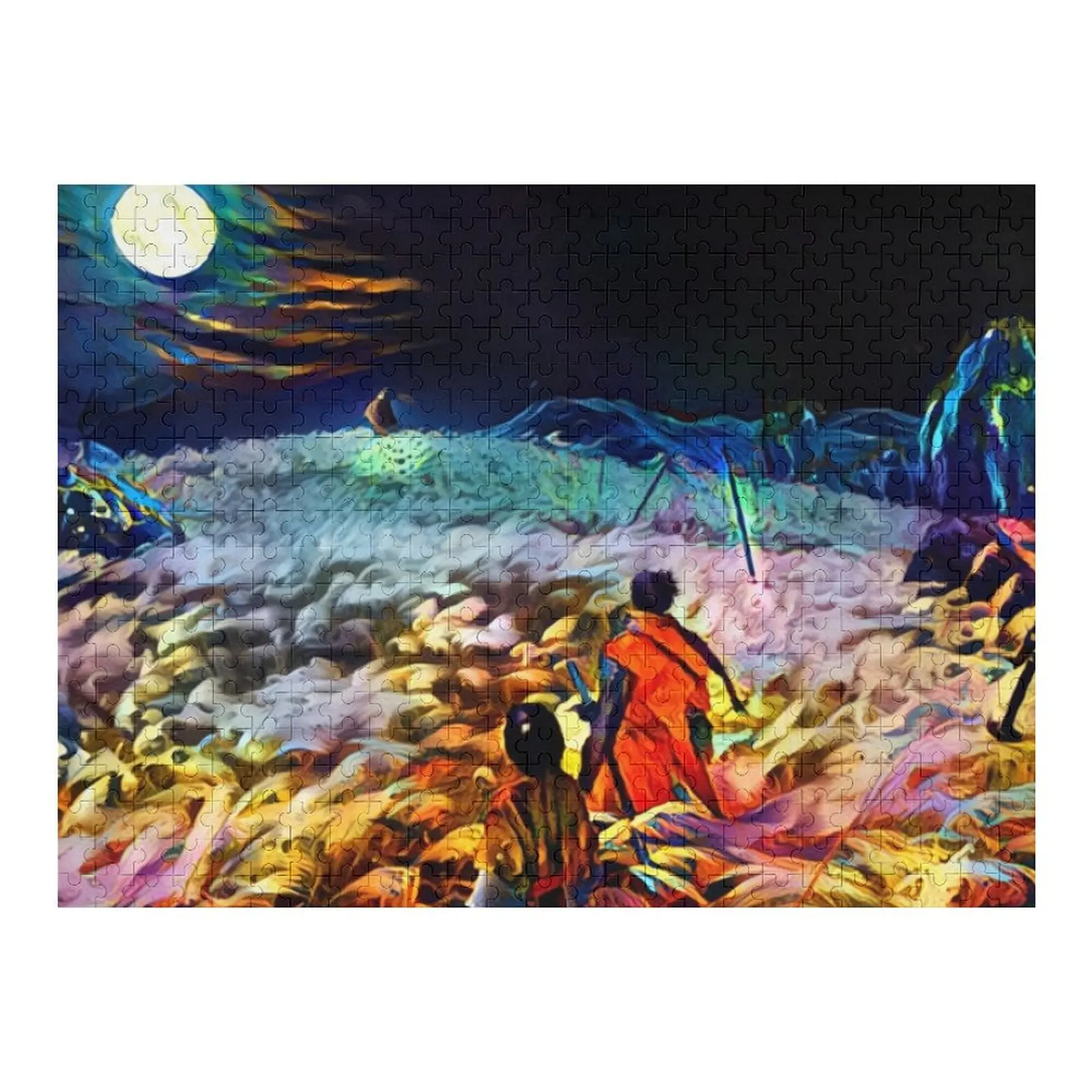 

A Wolf in the Colorful Nigth Jigsaw Puzzle Customized Photo Personalize Puzzle