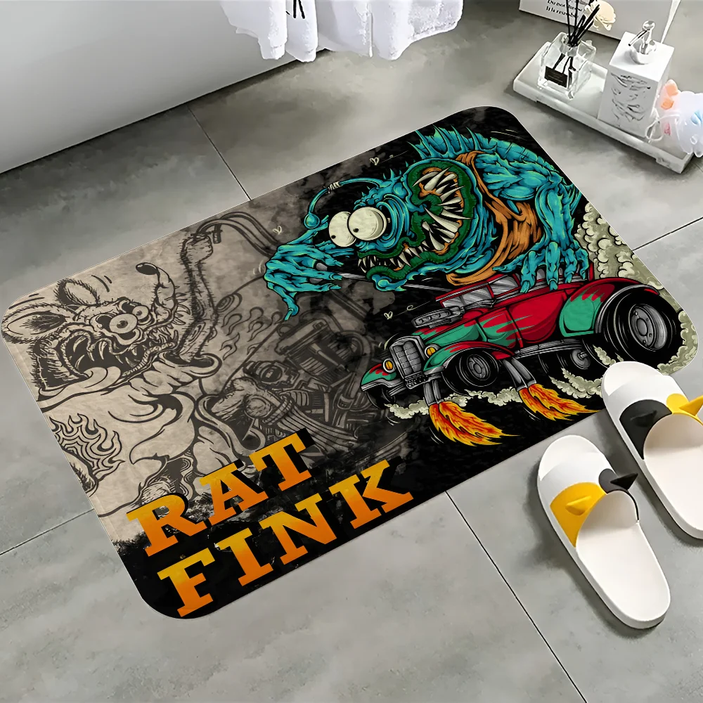 Fairy Tales of Rat Fink Cartoon Floor Mat Floor Mat Non-Slip Laundry Room Mat Laundry Decor Child Living Room Household Carpets
