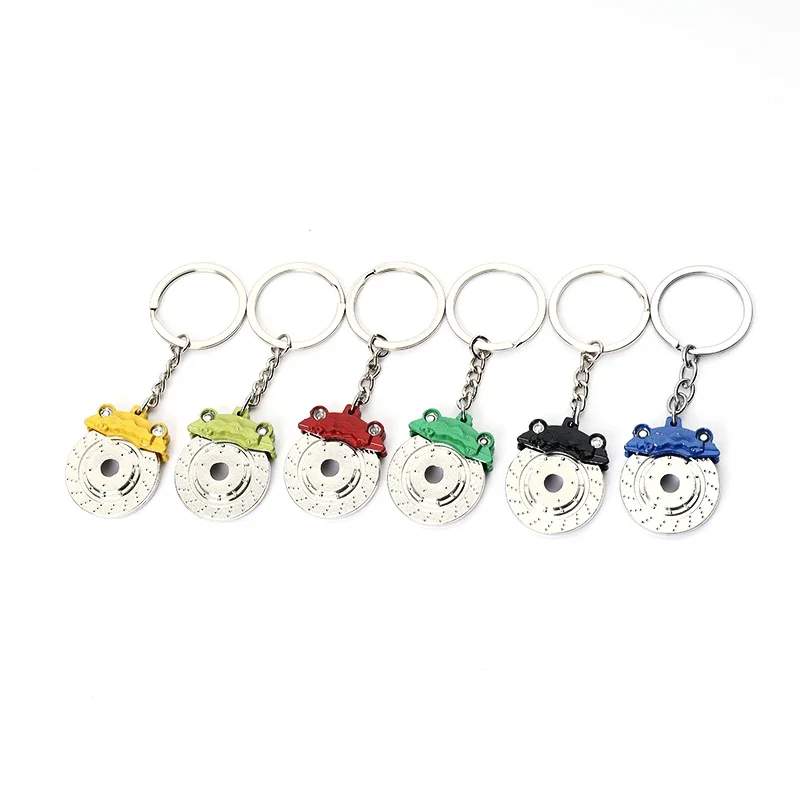 New Brake Disc Wheel Caliper Metal Keychain Car Modification Disc Brake Waist Key Ring Trinket Pendant Car Key Buckle Gifts