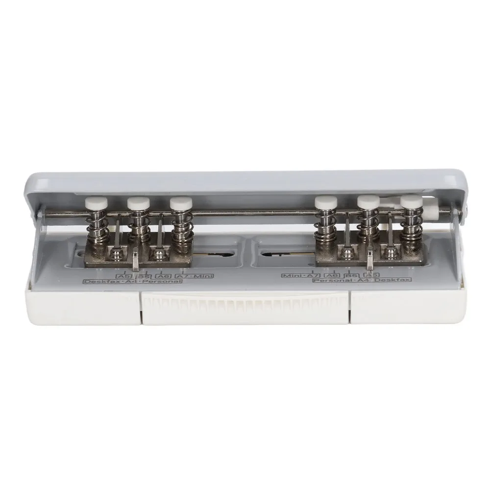 ABS 6 Hole Paper Punch 5.5mm Hole Diameter Solid Adjustable Paper Puncher Practical Adjustable Center Spacing