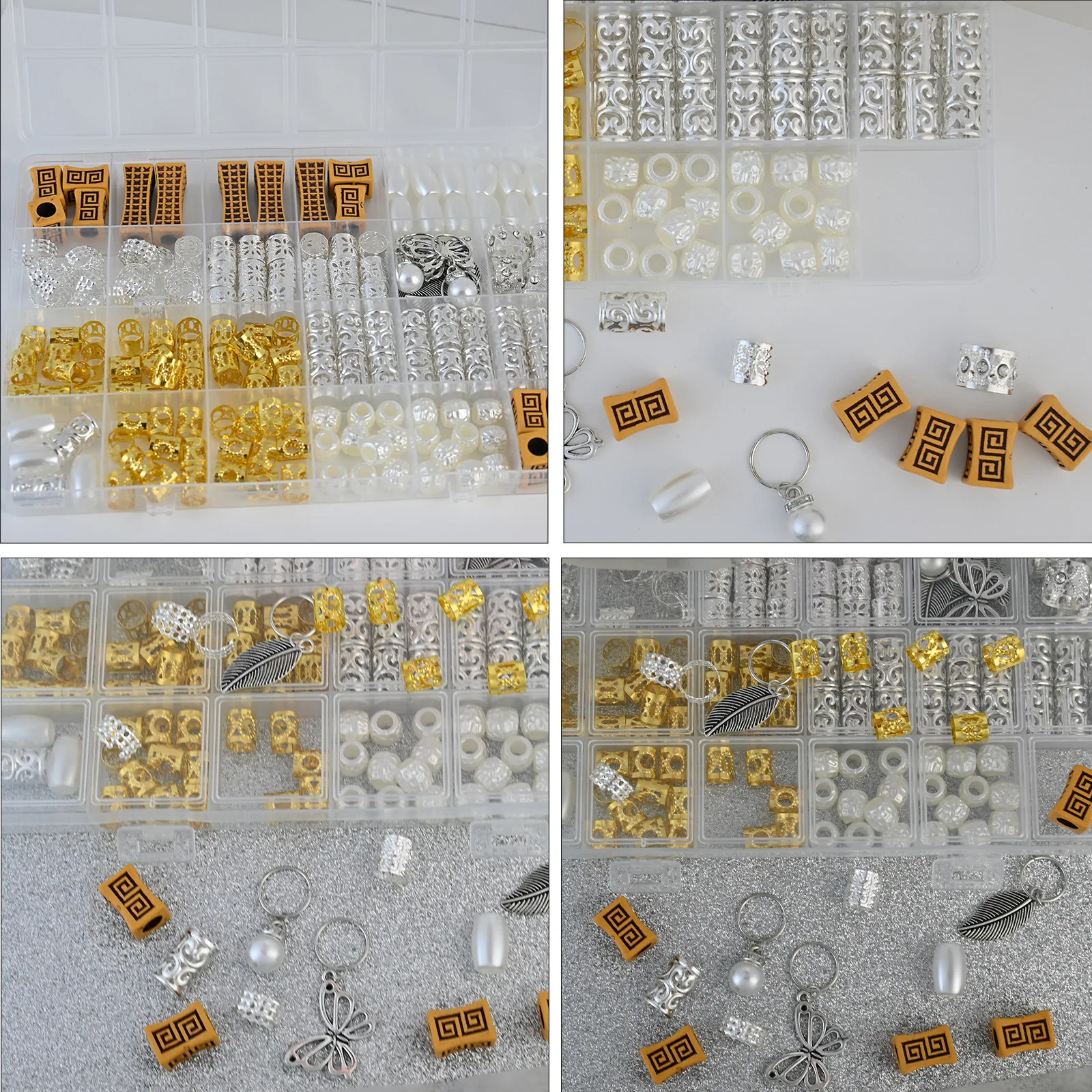 

Fashion 175 Piece Braid Hair Ring Kit 31 Style Woven Charm for Women DIY Hair Craft Accessory