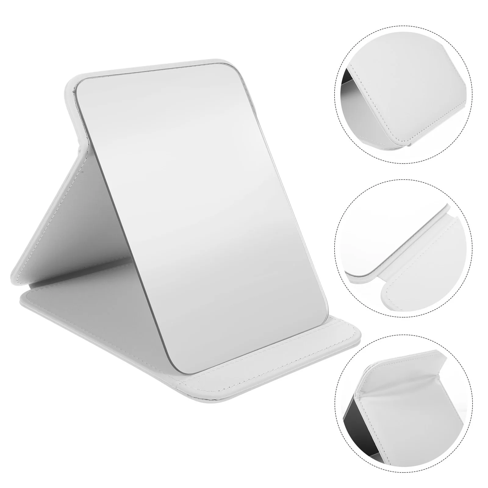 

PU PVC Makeup Mirror High Definition Elegant Desktop Mirror for Women Decorative Vanity Tabletop Makeup Mirrors