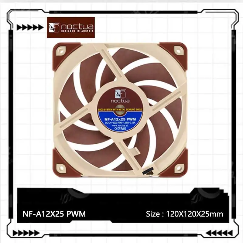

Noctua NF-A12x25 120 мм 12 В/5 В охлаждающий вентилятор 3-контактный/4-контактный ШИМ тихий радиатор для охлаждения корпуса компьютера вентилятор кулера процессора Замена