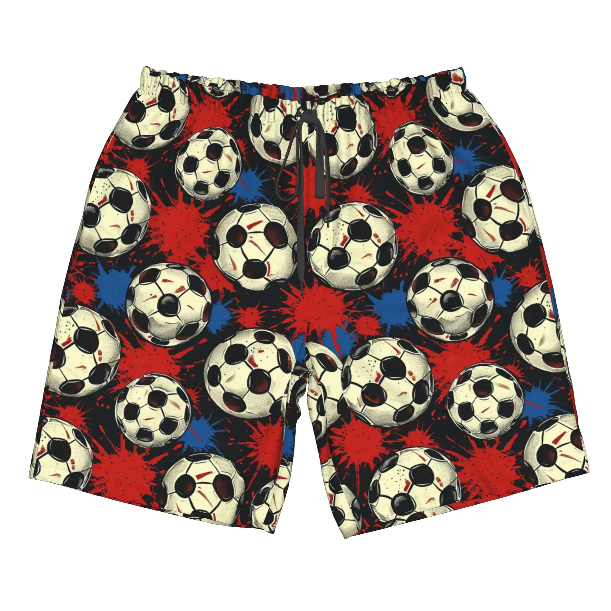 Splash Ink Football Pattern Trunks Beach Board Shorts Casual Quick Dry Swim Summer Men Pants