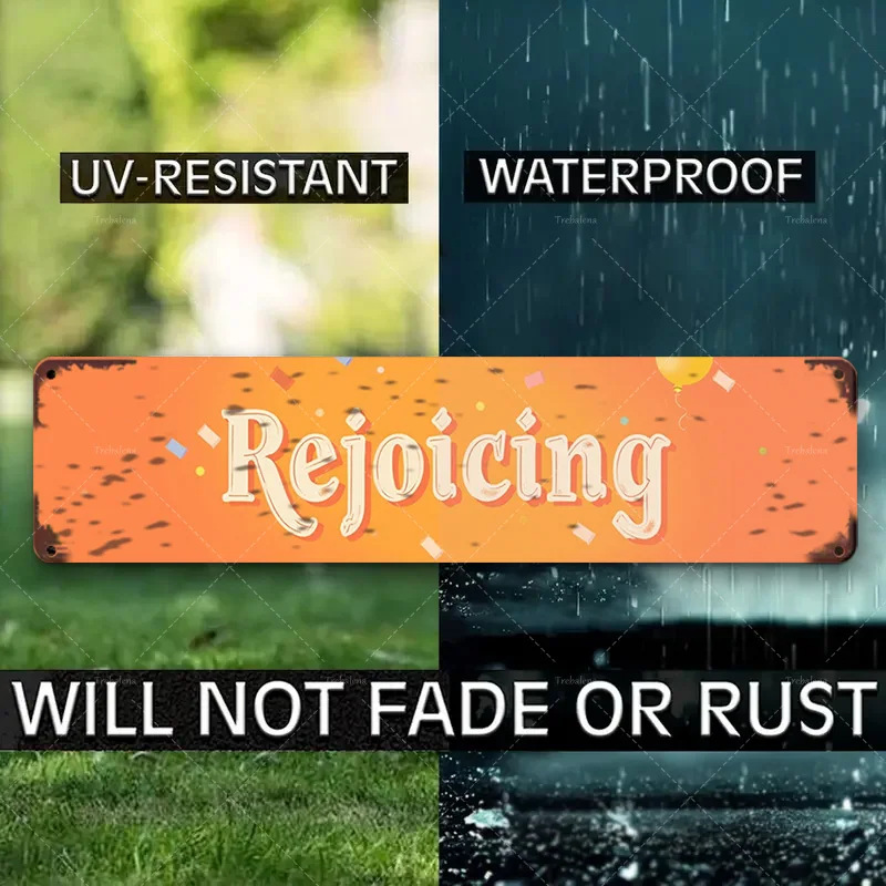 1 قطعة علامة معدنية، 4 × 16 بوصة "علامة معدنية "ريجوك" ريفية مع قصاصات للديكور الخارجي" #4