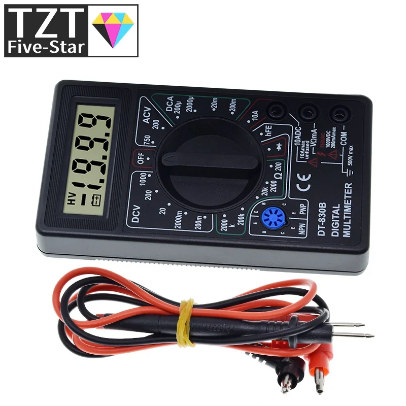 TZT DT830B LCD Digital Current Voltage Tester Module For Multimeter DC AC Voltage Diode Freguency High Safety Handheld Meter