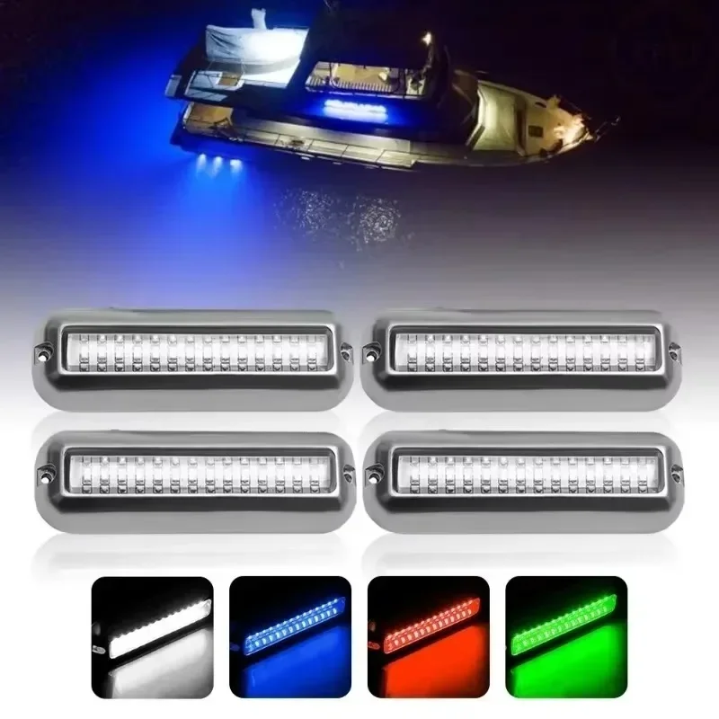 الفولاذ المقاوم للصدأ 1-4 قطعة 42 LED يخت تحت الماء لأضواء الملاحة البحرية IP68 أضواء قارب مقاوم للماء ملحقات اليخوت
