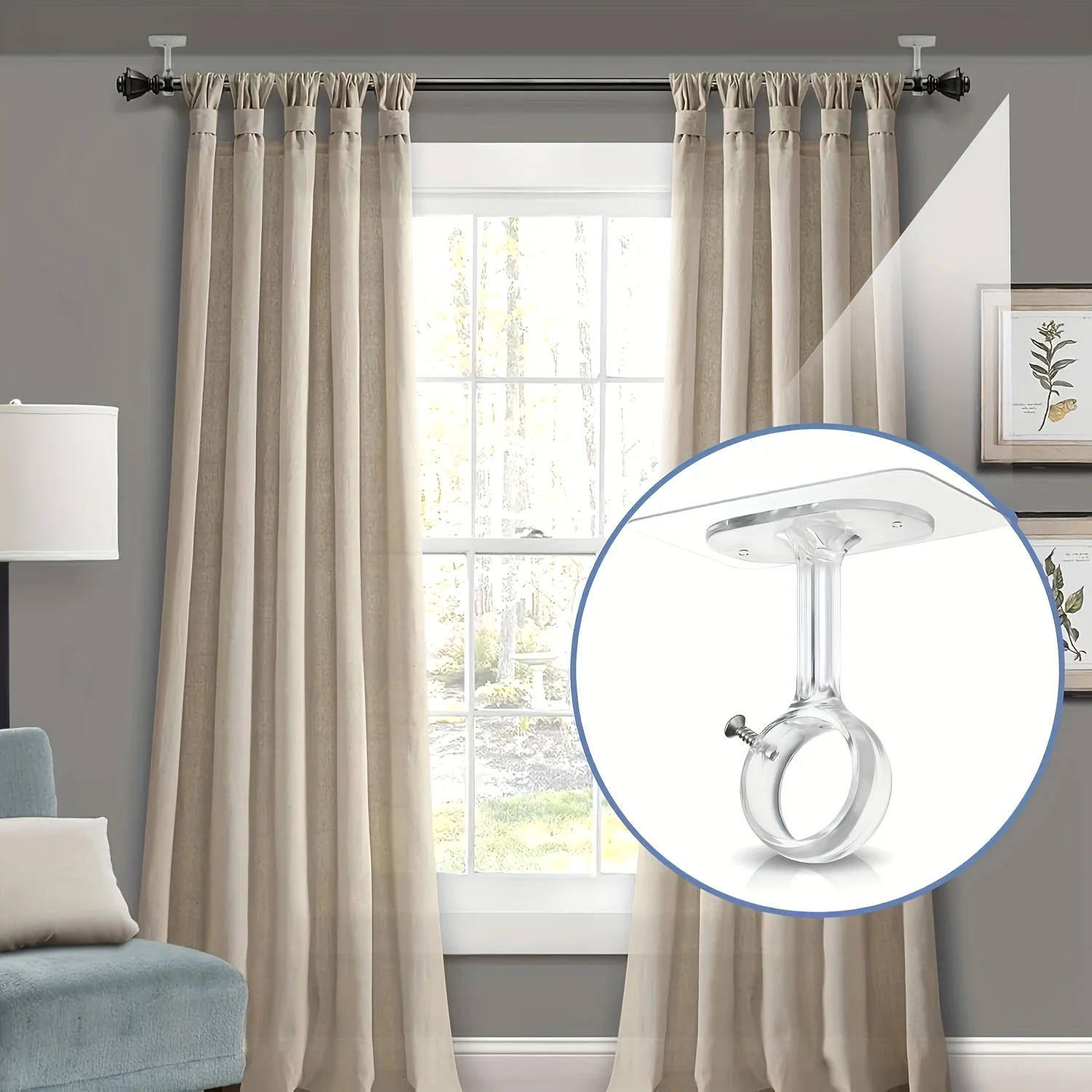 Non Porous Ceiling Installation SelfAdhesive Curtain Rod Bracket Used For Installing Non Porous Support Bracket For Curtain Rods