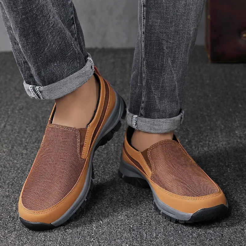 2024 Men Casual Shoes Luxury Brand Casual Slip on Formal Loafers Men mesh Black Male Driving Shoes Size 39-45