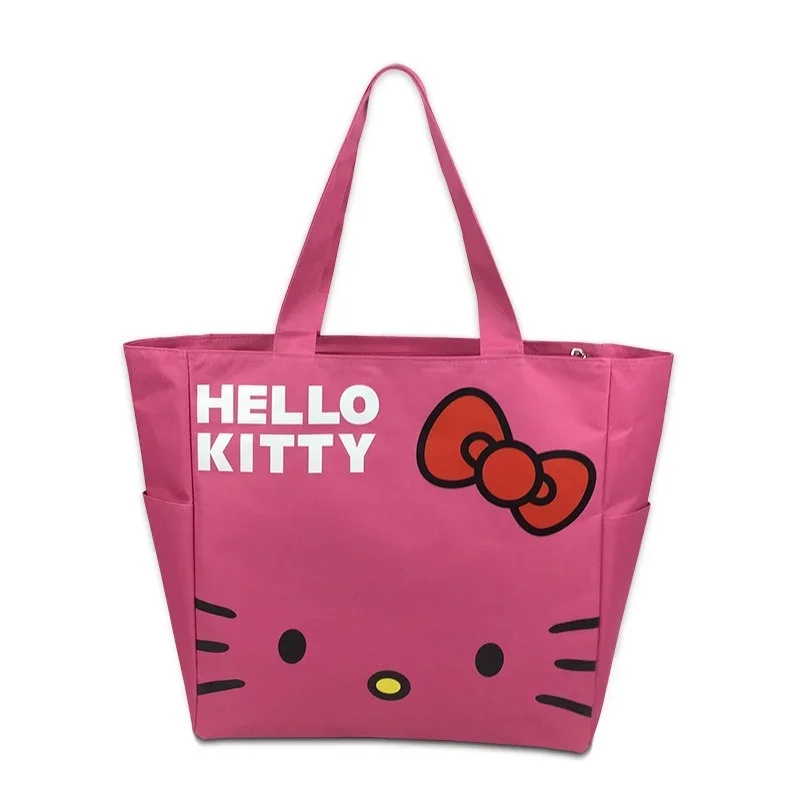 Hello Kitty محافظ وحقائب يد أنيقة ، حقيبة قماشية ، كرتون ، صندوق سفر مقاوم للماء ، سانريو مطبوع ، حقيبة تسوق أكسفورد قابلة للطي