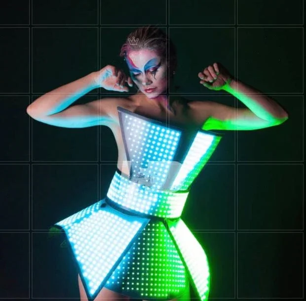 New  LED luminous costume Stage performance costumes ds high-end nightclub bar gogo technology show